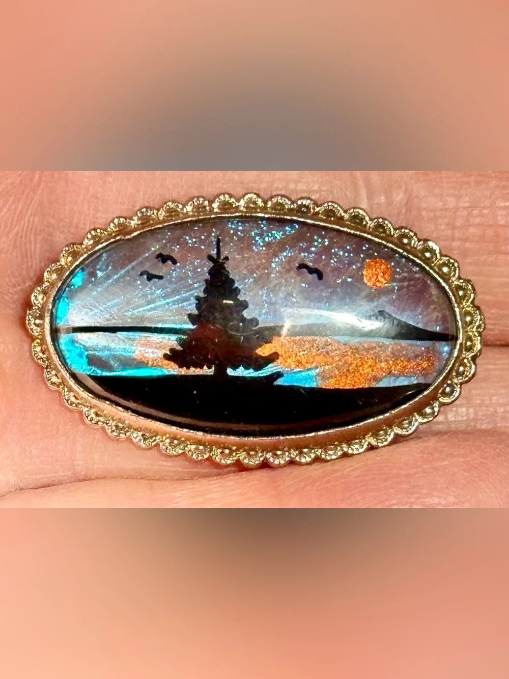 Vintage Butterfly Wing Brooch / Pin Stunning